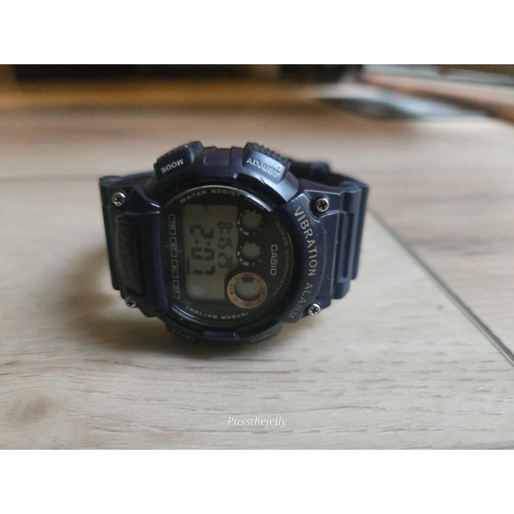 Casio Watch Mens vtg Alarm Digital Tactical Y2K Sport Utility Watch Purple‎